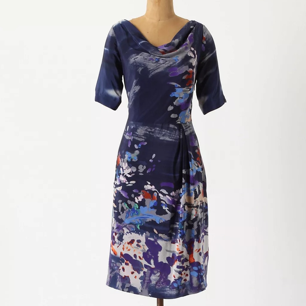 Anthropology silk dress size small